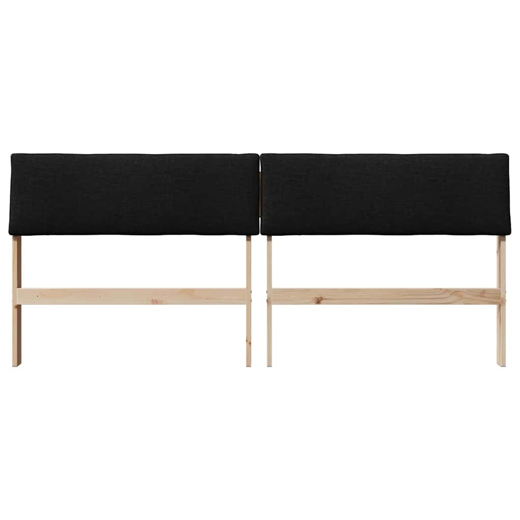 Testiera imbottita Nero 200 cm Pino massello