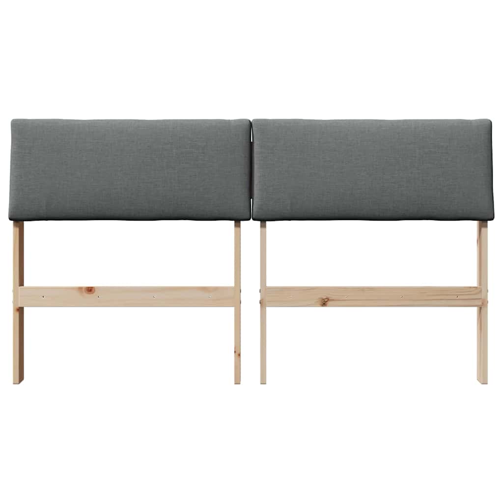 Testiera imbottita Grigio scuro 160 cm Pino massello