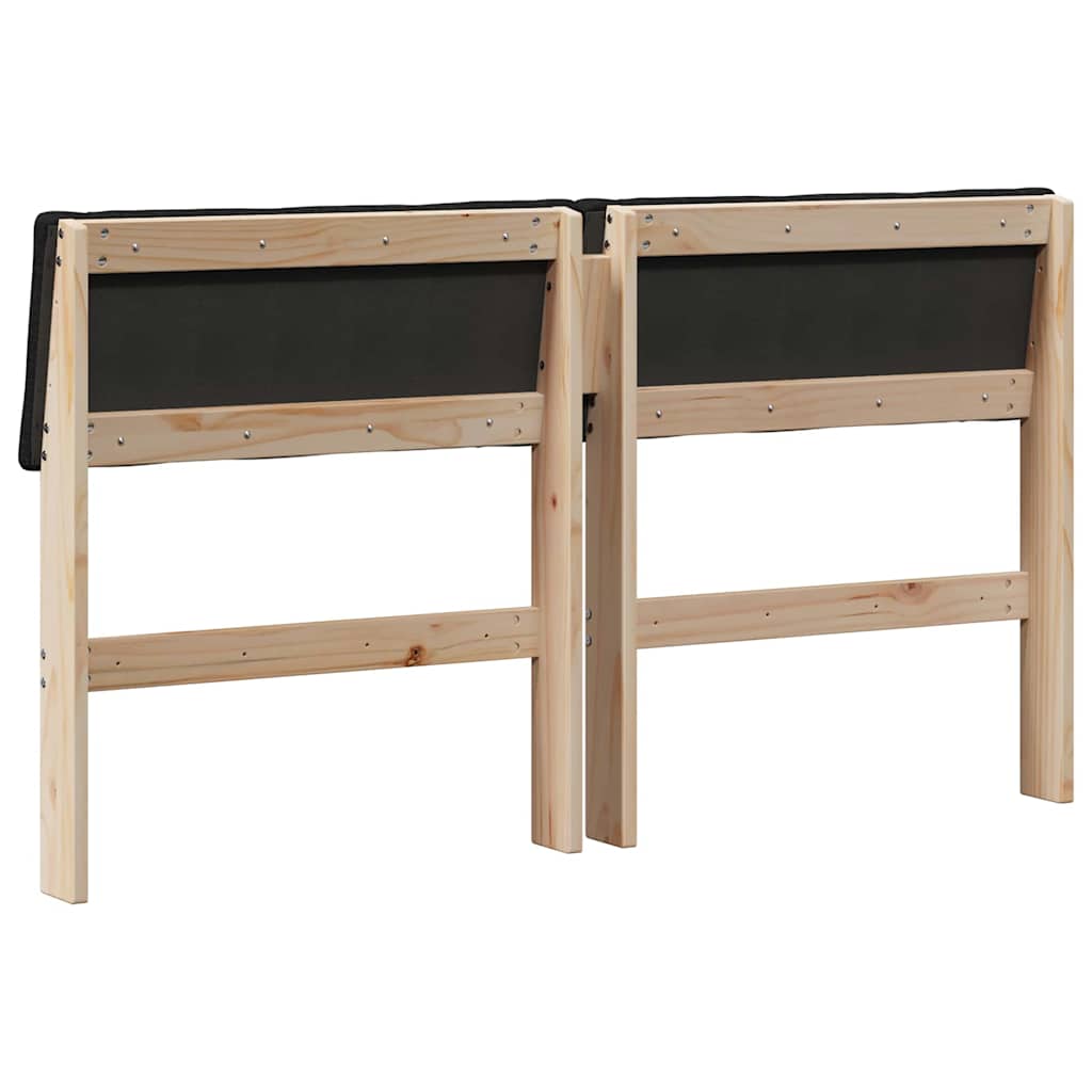 Testiera imbottita Nero 160 cm Pino massello