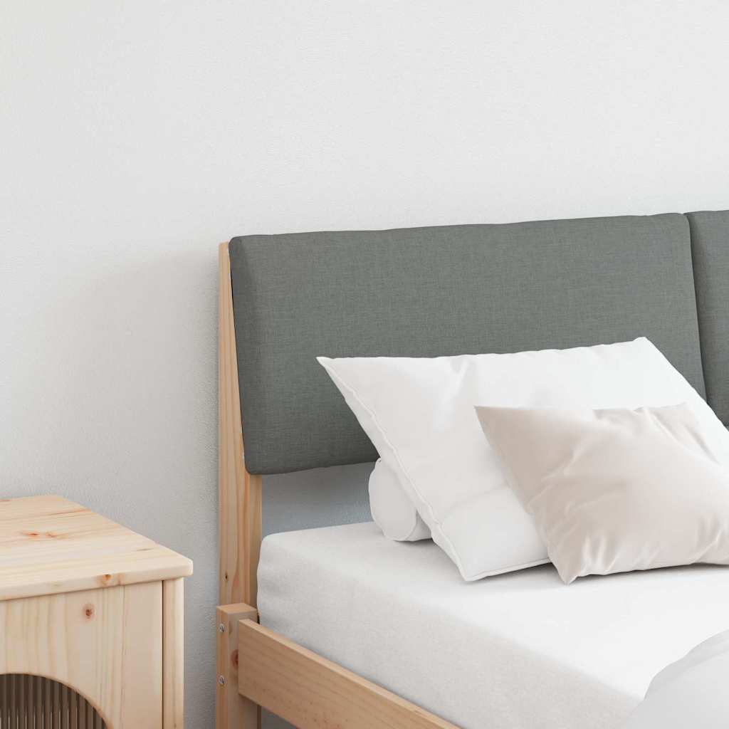 Testiera imbottita Grigio scuro 140 cm Pino massello