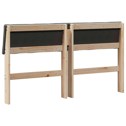 Testiera imbottita Grigio scuro 140 cm Pino massello