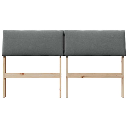 Testiera imbottita Grigio scuro 135 cm Pino massello