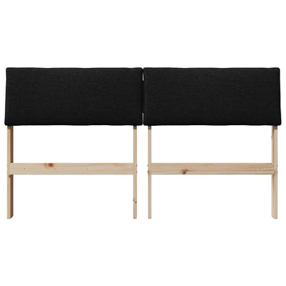 Testiera imbottita Nero 135 cm Pino massello