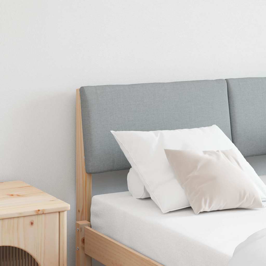 Testiera imbottita Grigio chiaro 120 cm Pino massello