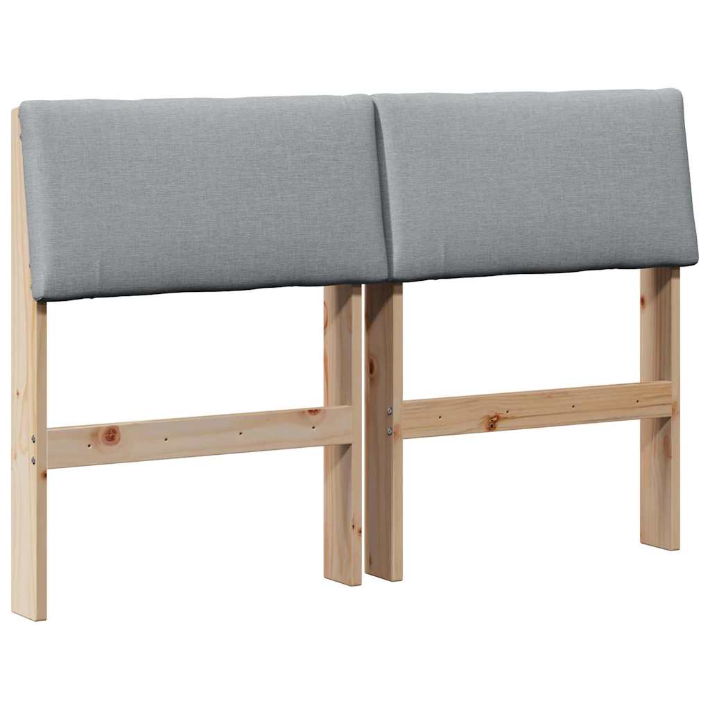 Testiera imbottita Grigio chiaro 120 cm Pino massello