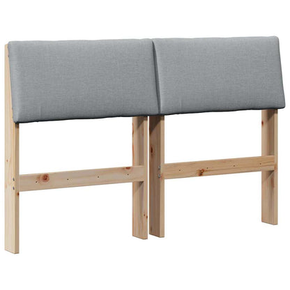 Testiera imbottita Grigio chiaro 120 cm Pino massello