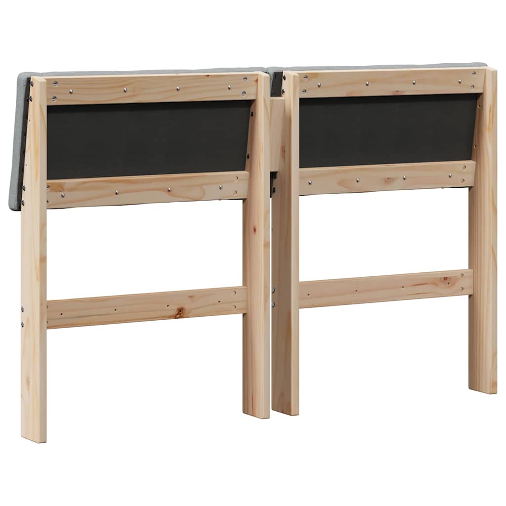 Testiera imbottita Grigio chiaro 120 cm Pino massello