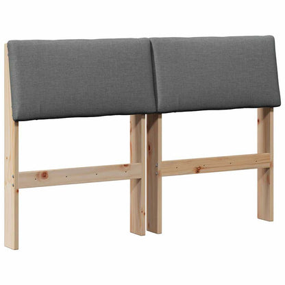 Testiera imbottita Grigio scuro 120 cm Pino massello