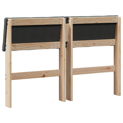 Testiera imbottita Grigio scuro 120 cm Pino massello