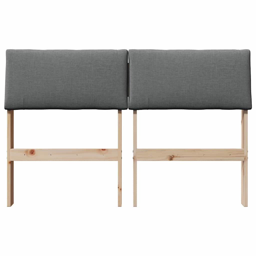 Testiera imbottita Grigio scuro 120 cm Pino massello