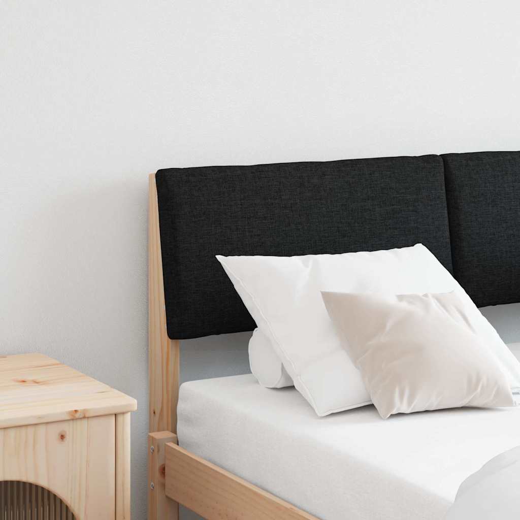 Testiera imbottita Nero 120 cm Pino massello