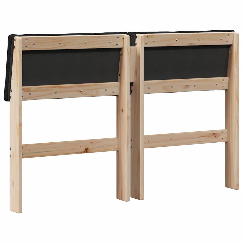 Testiera imbottita Nero 120 cm Pino massello