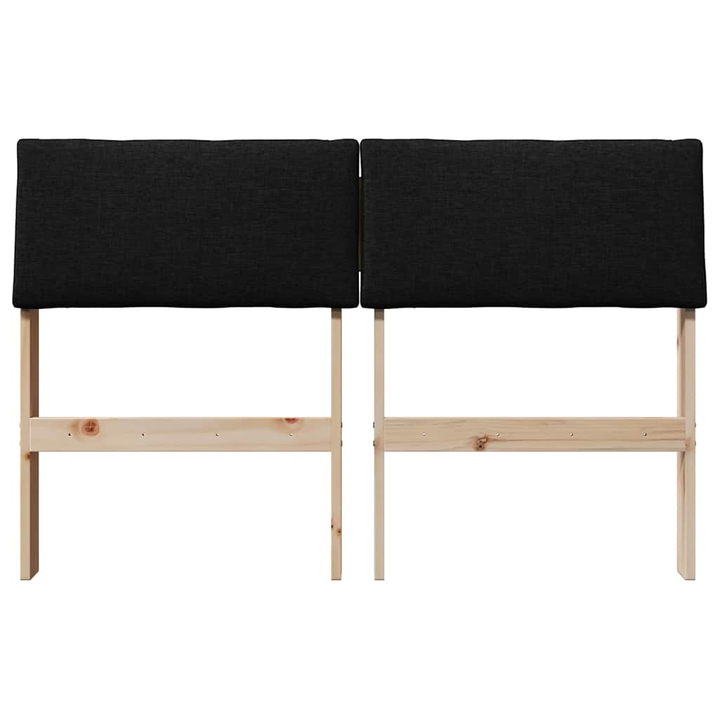 Testiera imbottita Nero 120 cm Pino massello