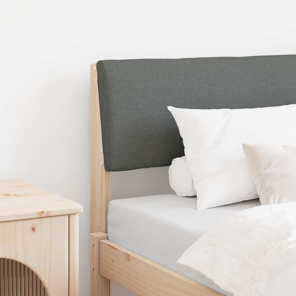 Testiera imbottita Grigio scuro 80 cm Pino massello