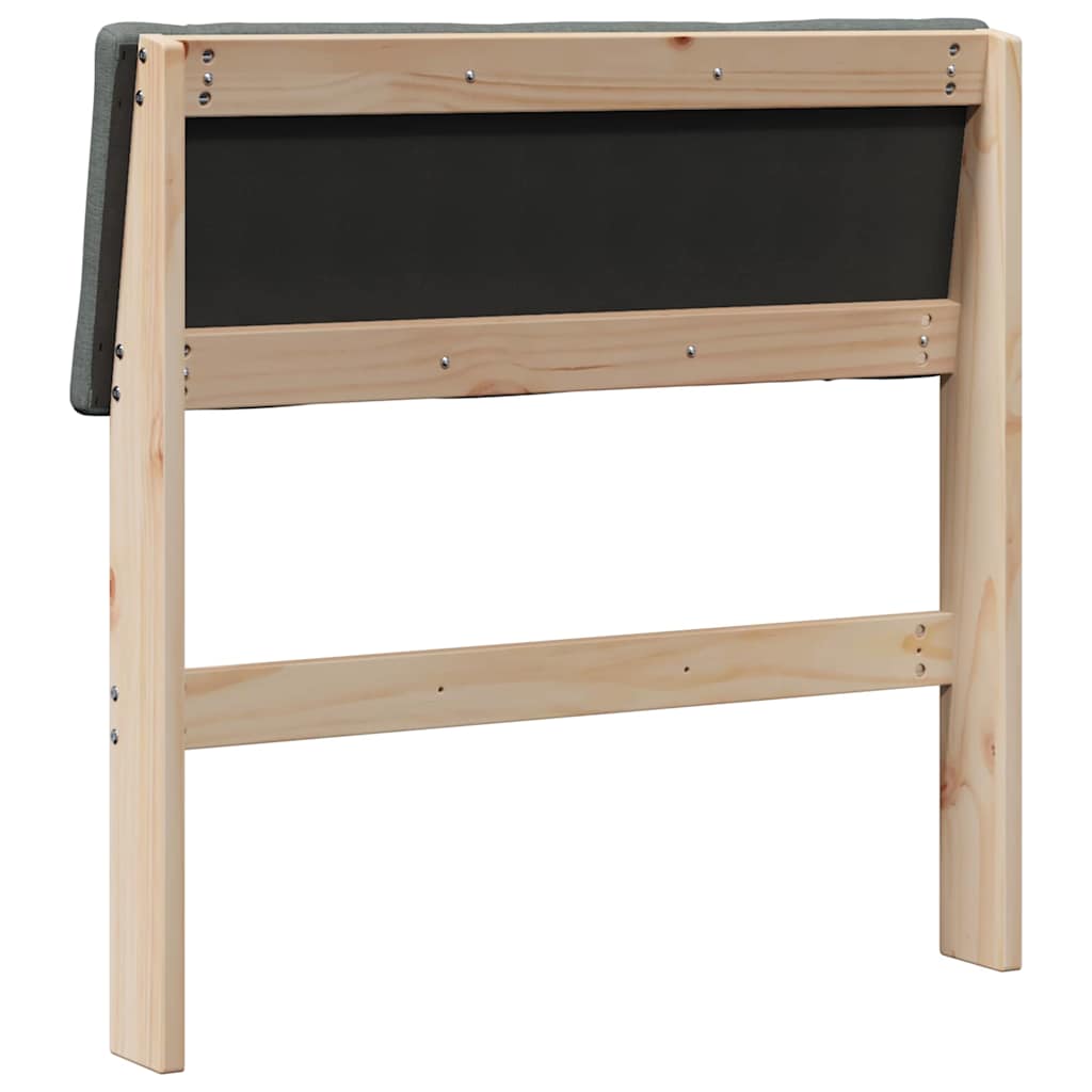 Testiera imbottita Grigio scuro 80 cm Pino massello
