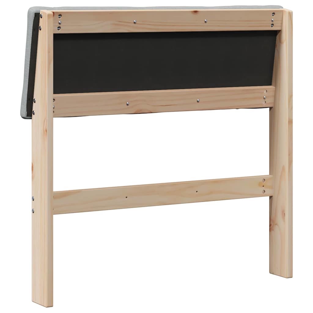 Testiera imbottita Grigio chiaro 75 cm Pino massello