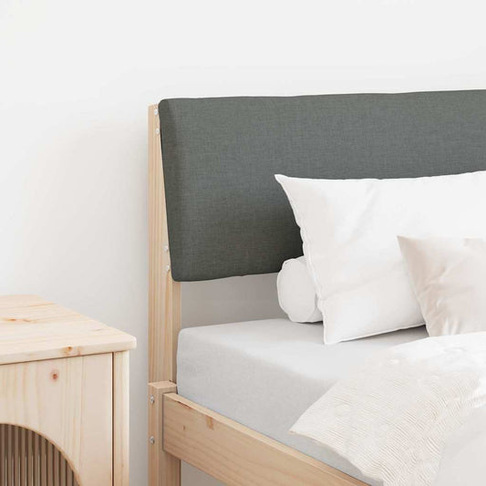 Testiera imbottita Grigio scuro 75 cm Pino massello