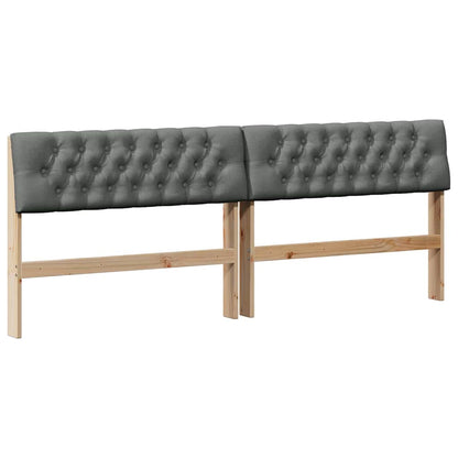 Testiera imbottita Grigio scuro 200 cm Pino massello