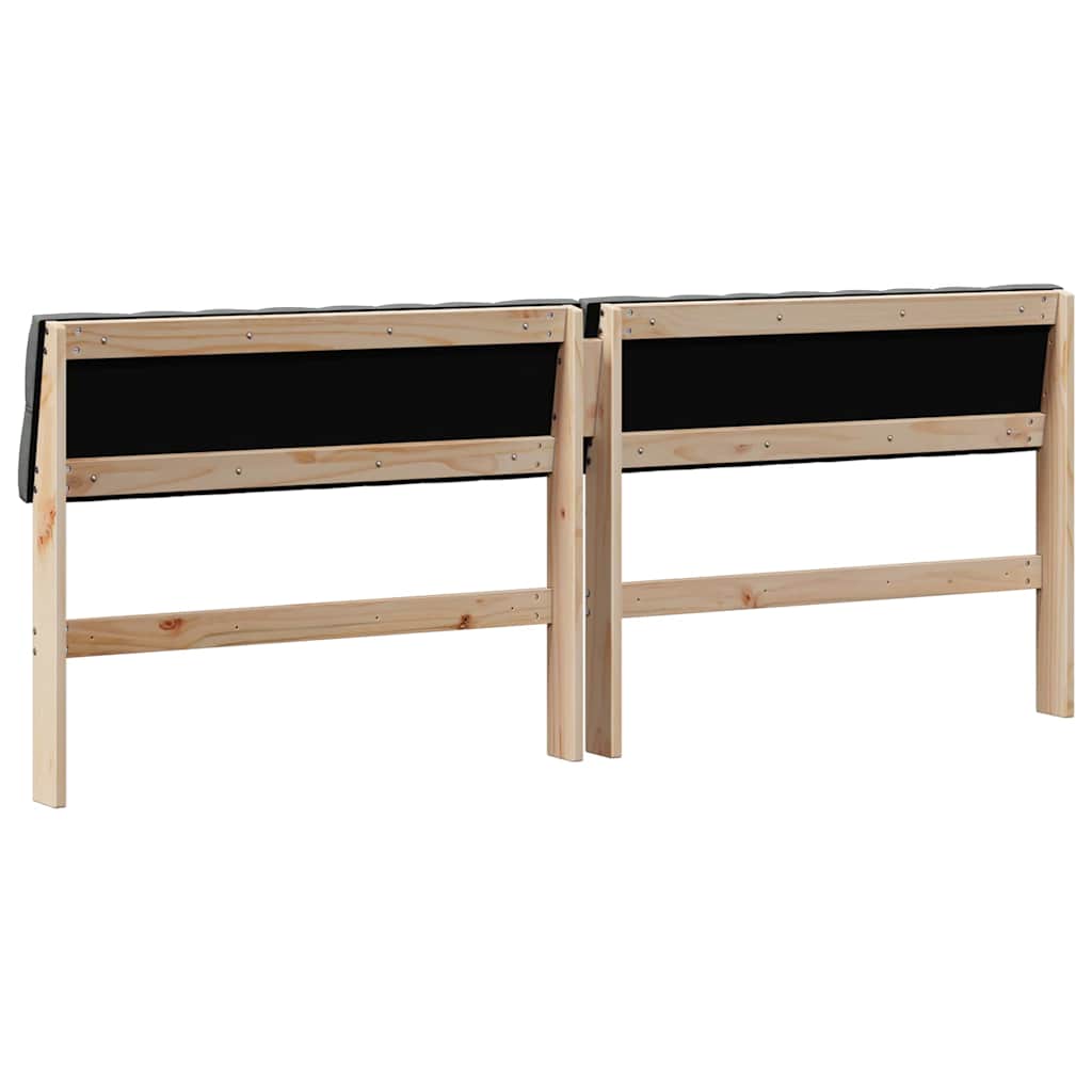 Testiera imbottita Grigio scuro 200 cm Pino massello