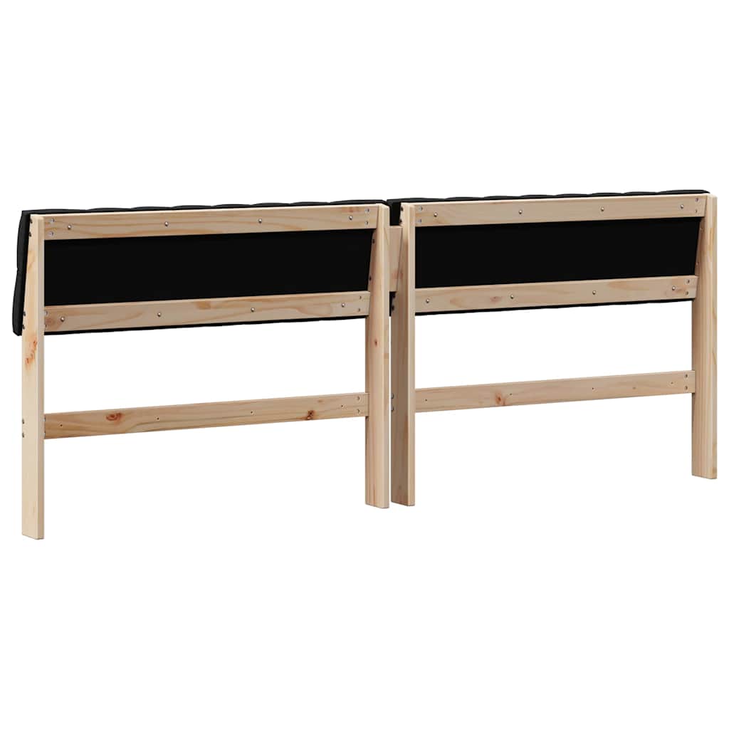 Testiera imbottita Nero 200 cm Pino massello