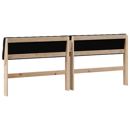 Testiera imbottita Nero 200 cm Pino massello