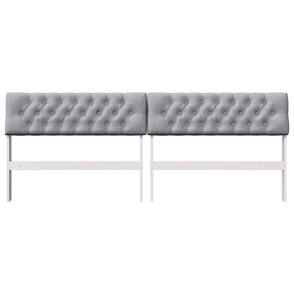 Testiera imbottita Grigio chiaro 200 cm Pino massello