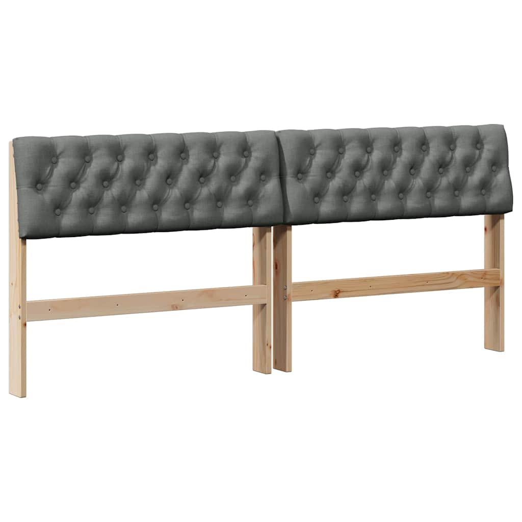 Testiera imbottita Grigio scuro 180 cm Pino massello
