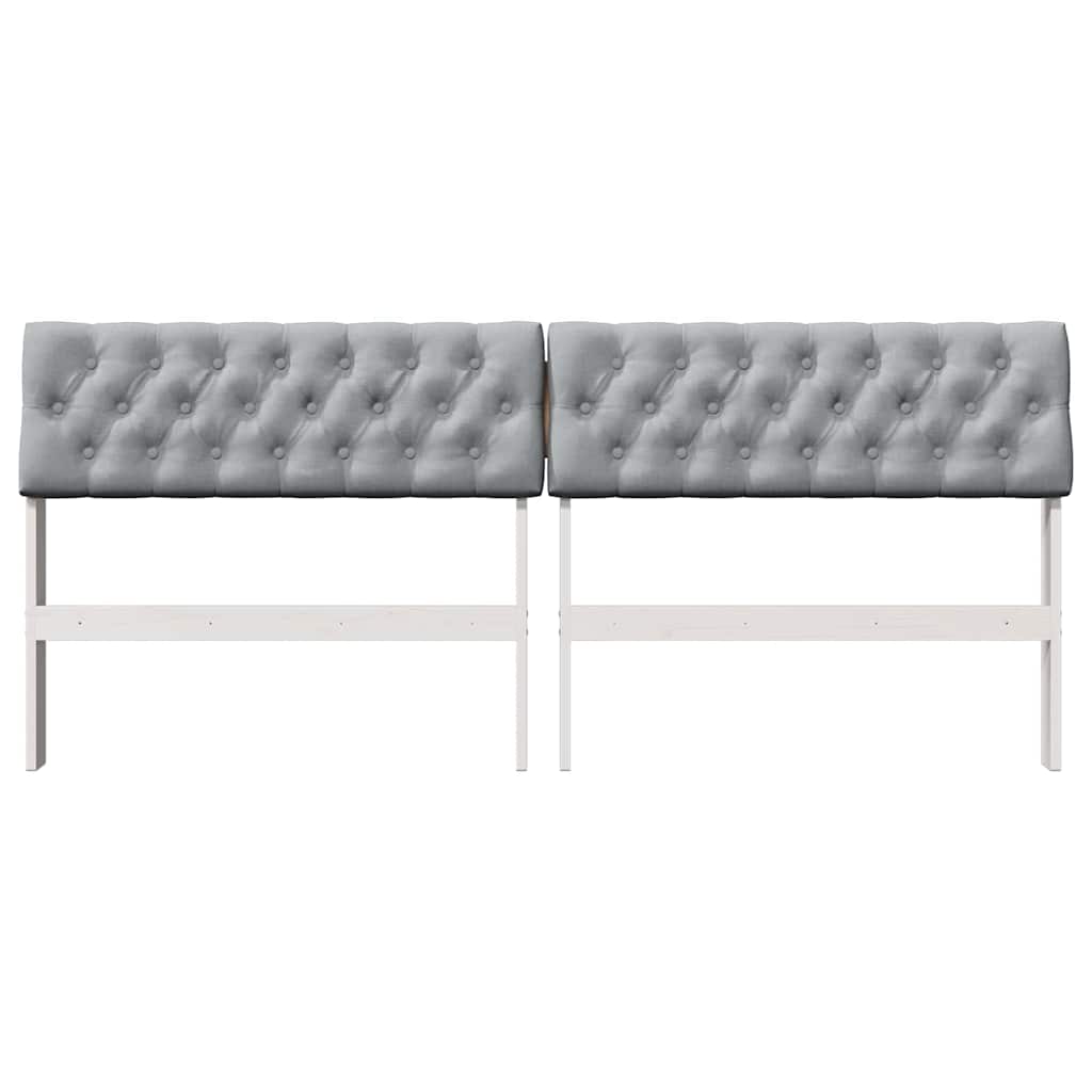 Testiera imbottita Grigio chiaro 180 cm Pino massello