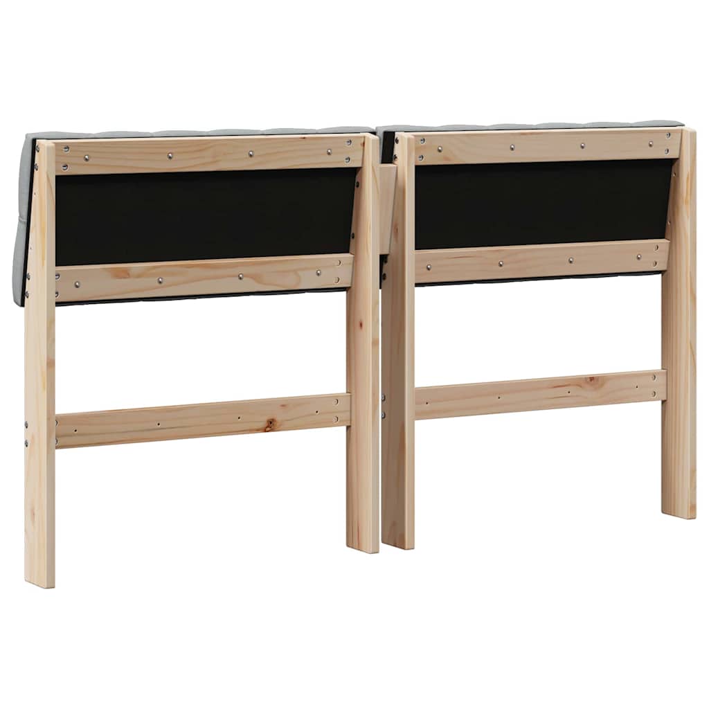 Testiera imbottita Grigio chiaro 160 cm Pino massello