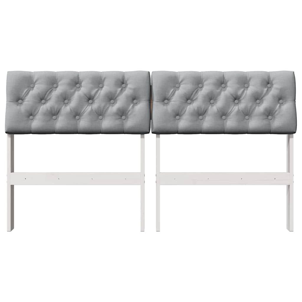 Testiera imbottita Grigio chiaro 160 cm Pino massello