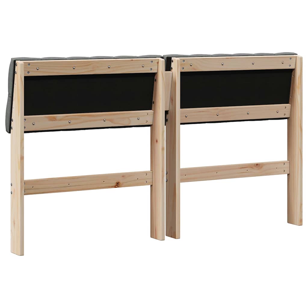 Testiera imbottita Grigio scuro 150 cm Pino massello