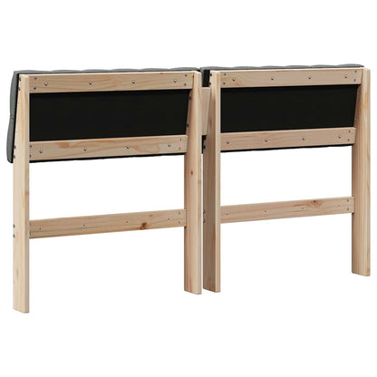 Testiera imbottita Grigio scuro 150 cm Pino massello