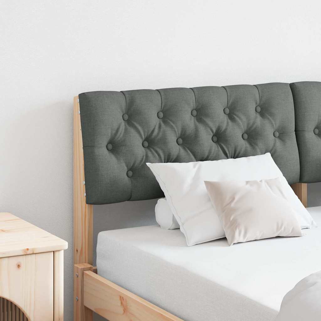 Testiera imbottita Grigio scuro 135 cm Pino massello