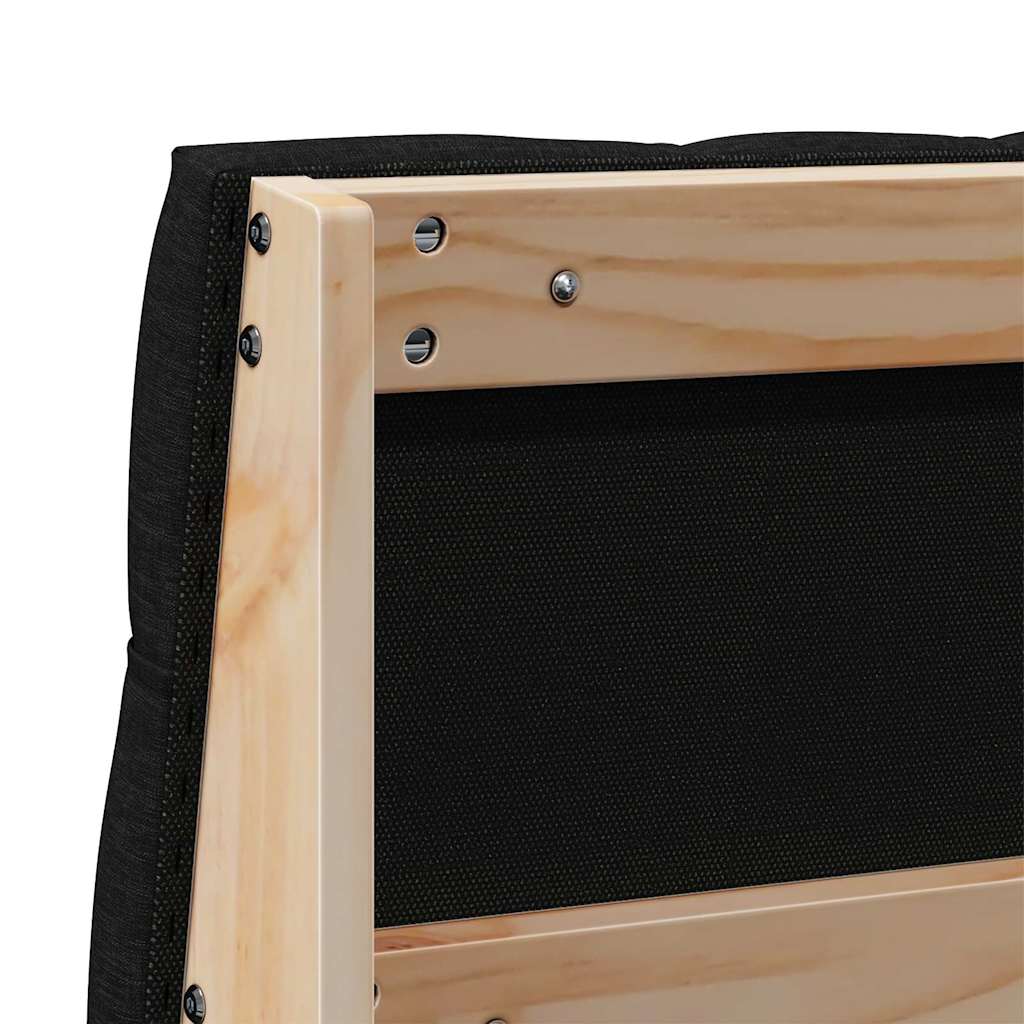 Testiera imbottita Nero 135 cm Pino massello