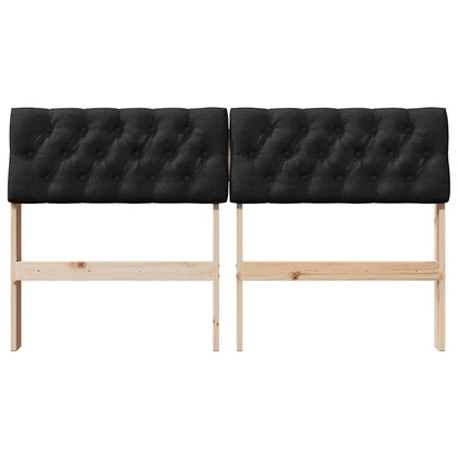 Testiera imbottita Nero 135 cm Pino massello