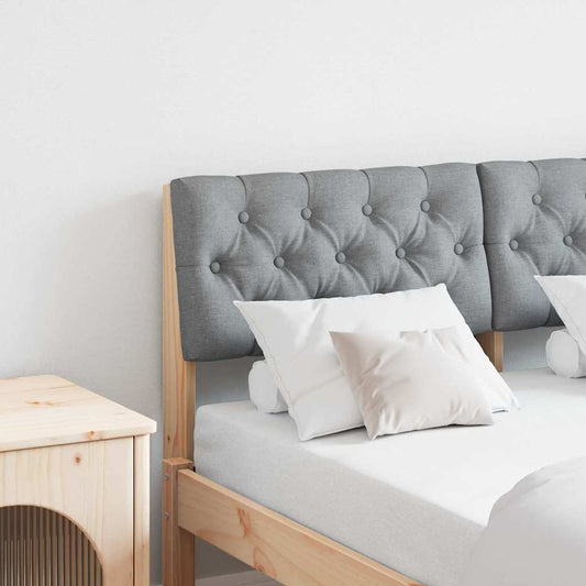 Testiera imbottita Grigio chiaro 120 cm Pino massello
