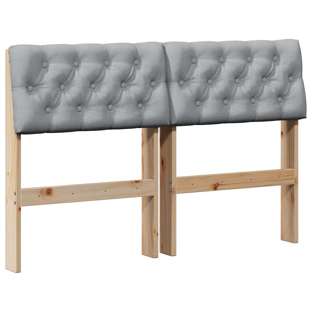 Testiera imbottita Grigio chiaro 120 cm Pino massello