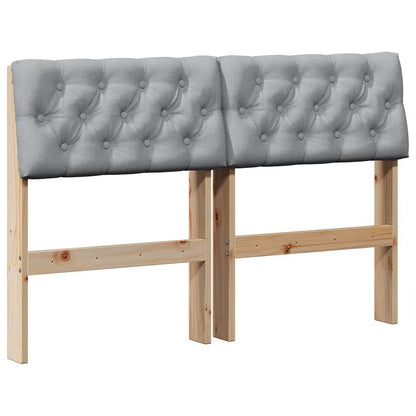 Testiera imbottita Grigio chiaro 120 cm Pino massello