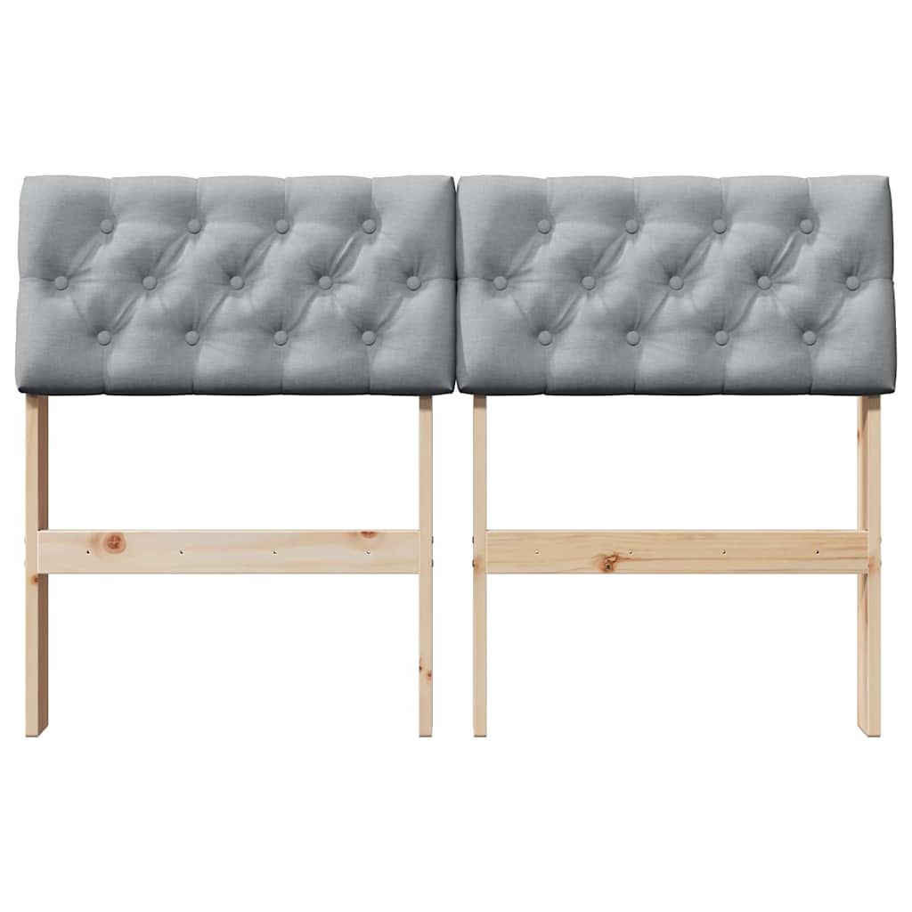 Testiera imbottita Grigio chiaro 120 cm Pino massello