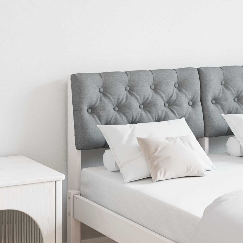 Testiera imbottita Grigio chiaro 120 cm Pino massello