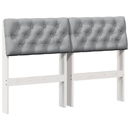 Testiera imbottita Grigio chiaro 120 cm Pino massello