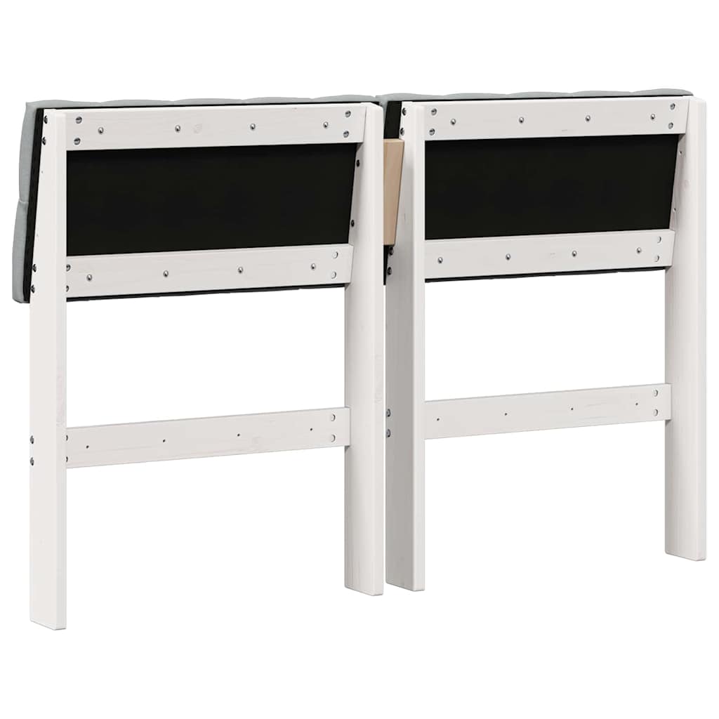 Testiera imbottita Grigio chiaro 120 cm Pino massello