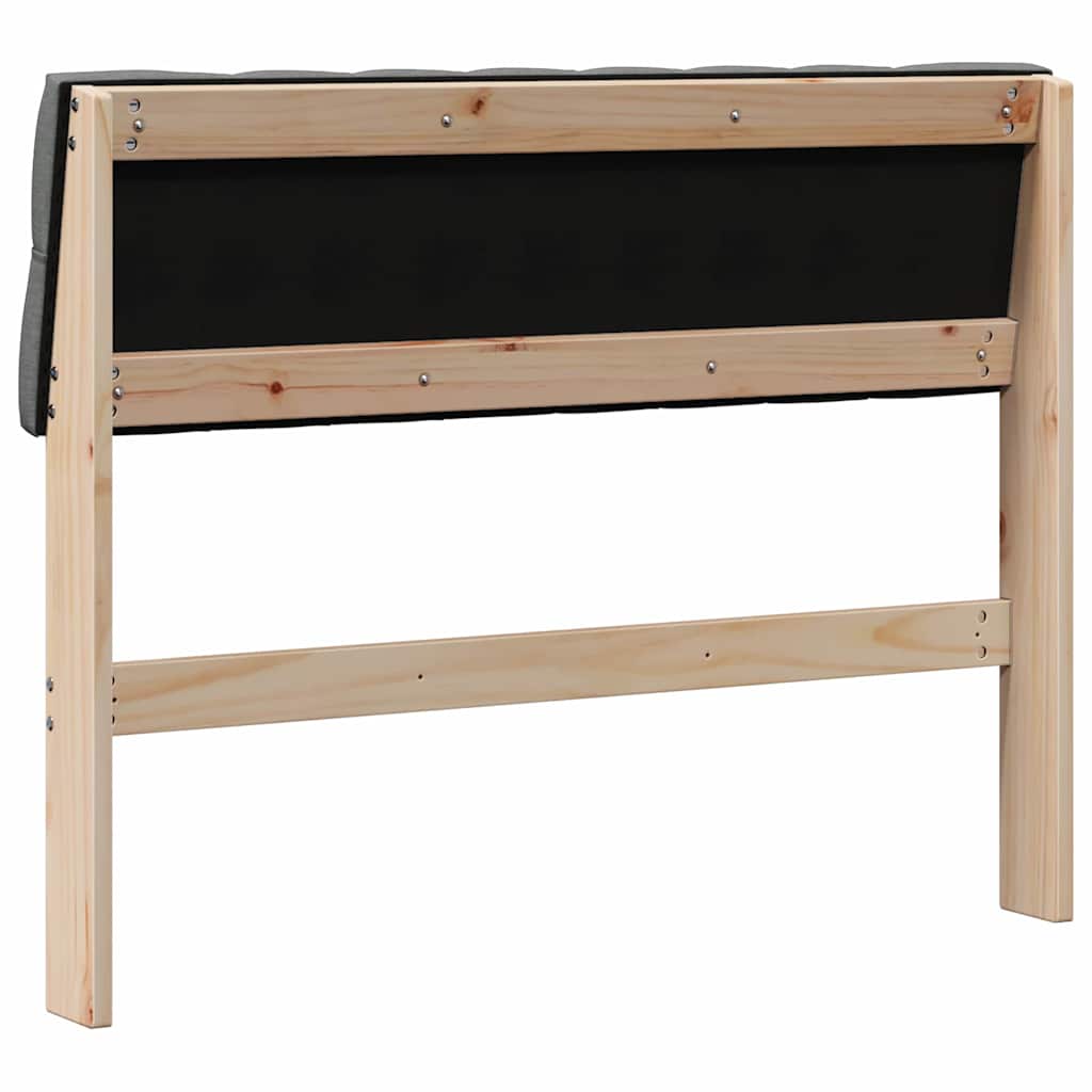 Testiera imbottita Grigio scuro 100 cm Pino massello