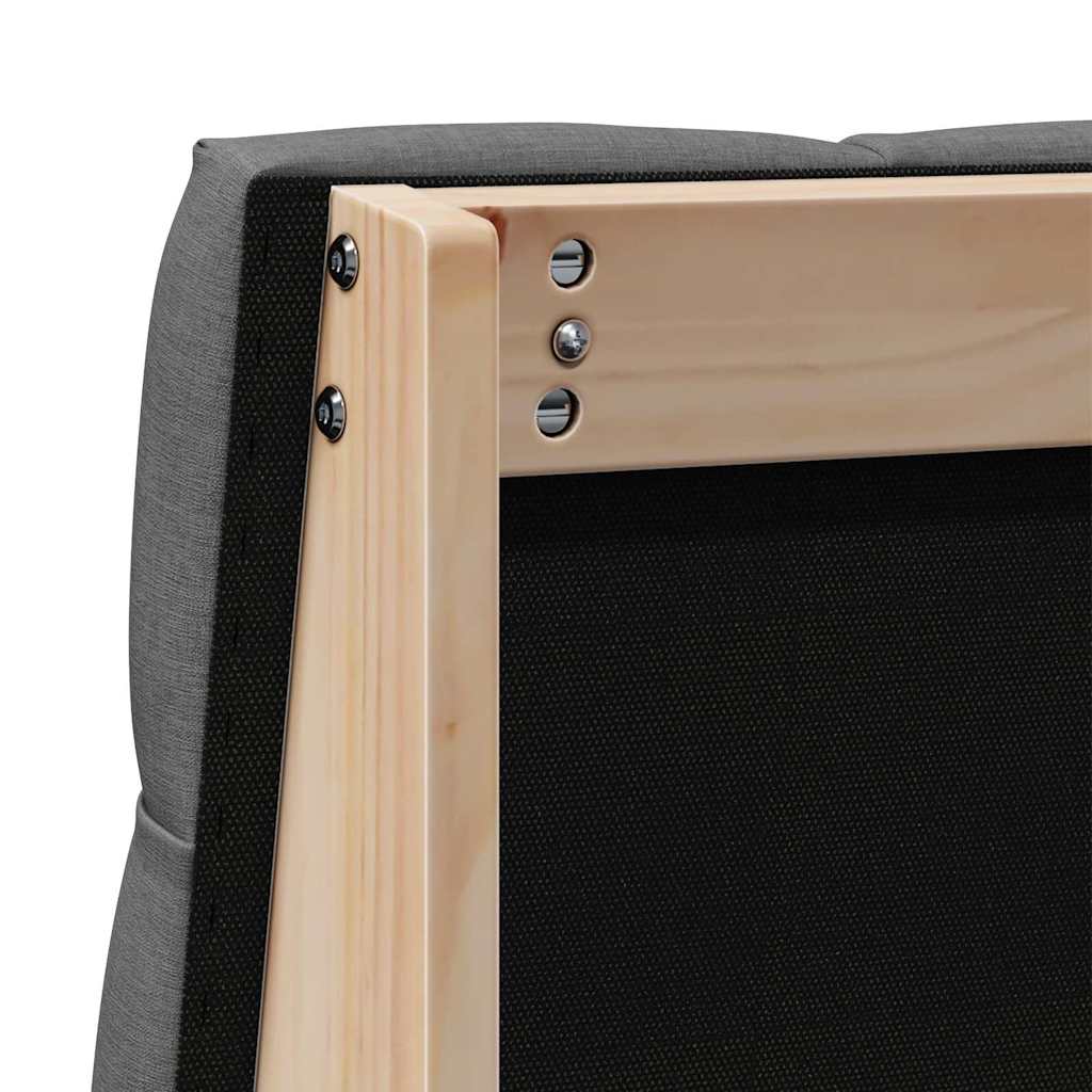 Testiera imbottita Grigio scuro 90 cm Pino massello