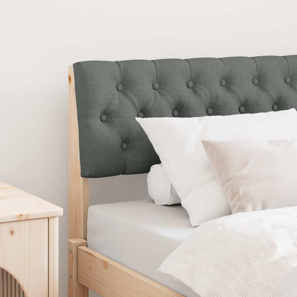 Testiera imbottita Grigio scuro 90 cm Pino massello