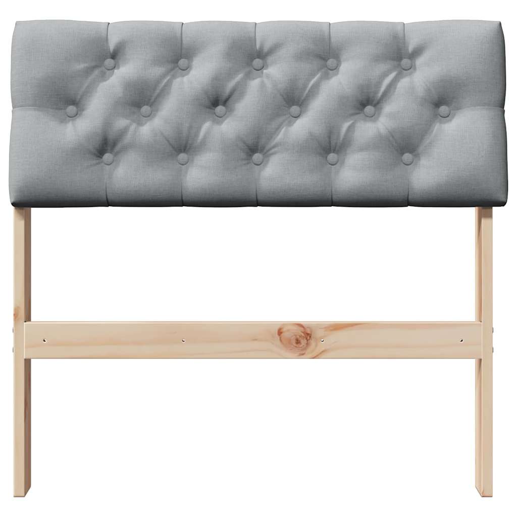 Testiera imbottita Grigio chiaro 80 cm Pino massello