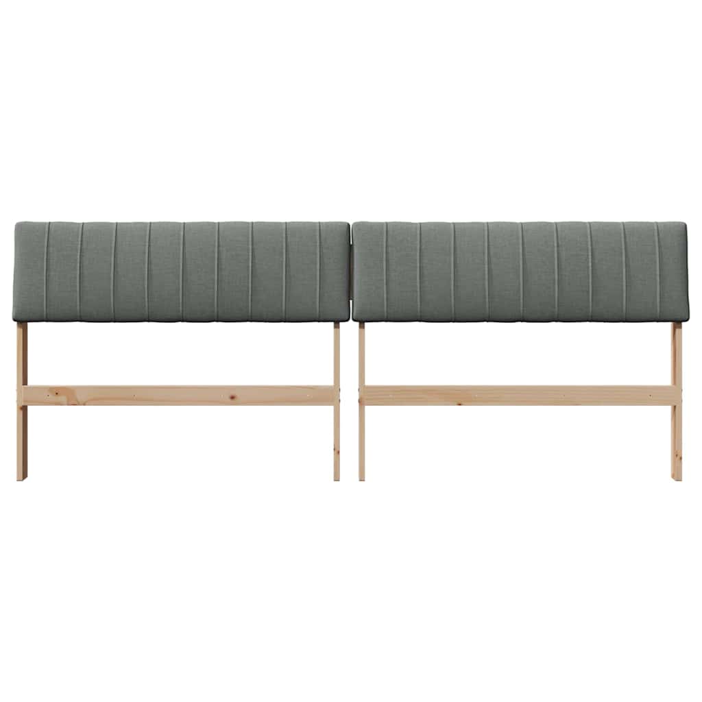 Testiera imbottita Grigio scuro 200 cm Pino massello