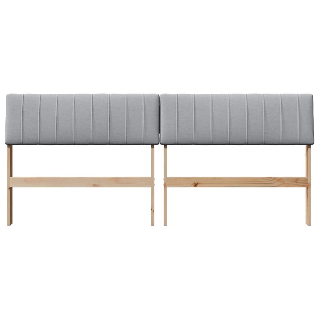 Testiera imbottita Grigio chiaro 180 cm Pino massello