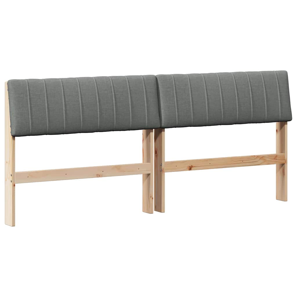 Testiera imbottita Grigio scuro 180 cm Pino massello