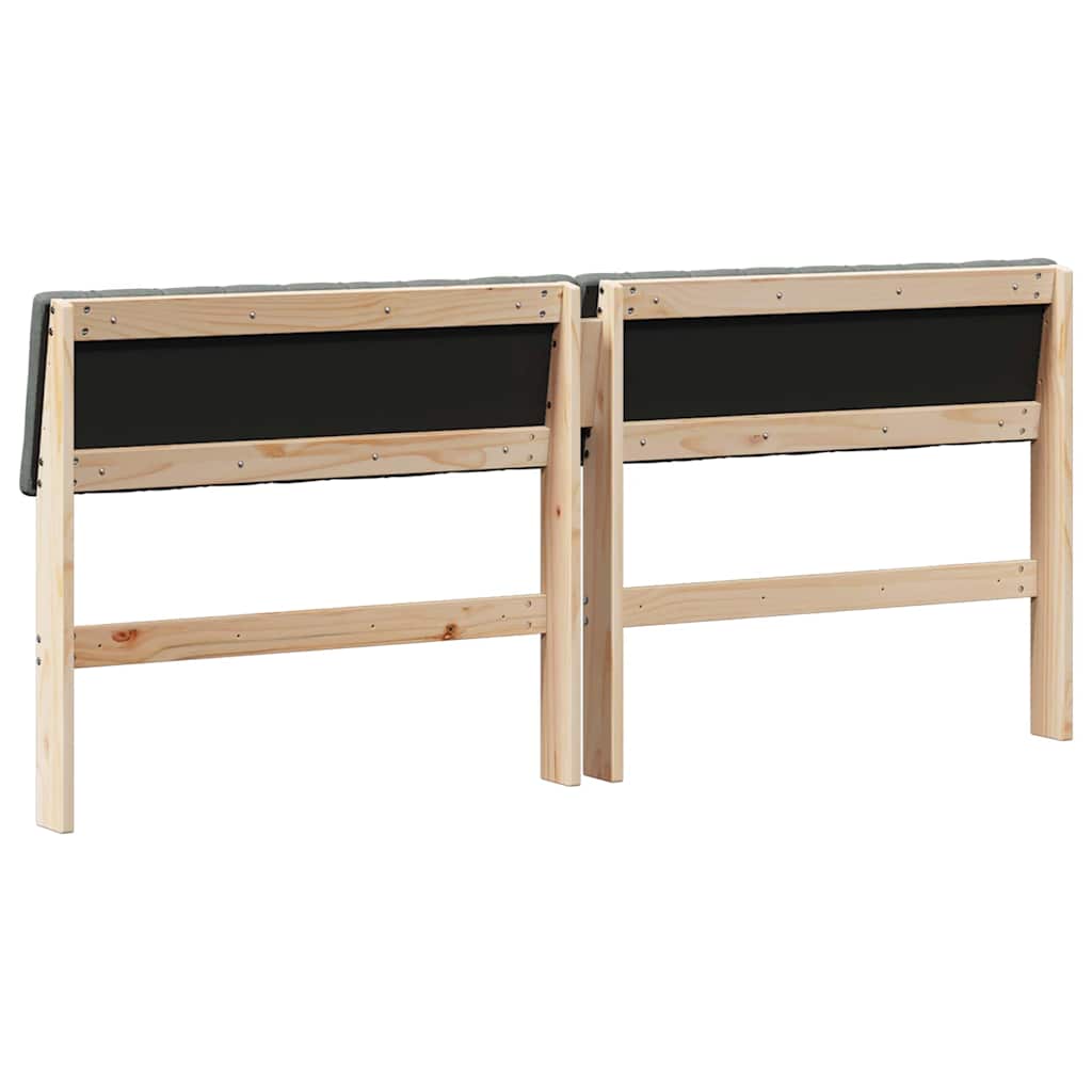 Testiera imbottita Grigio scuro 180 cm Pino massello